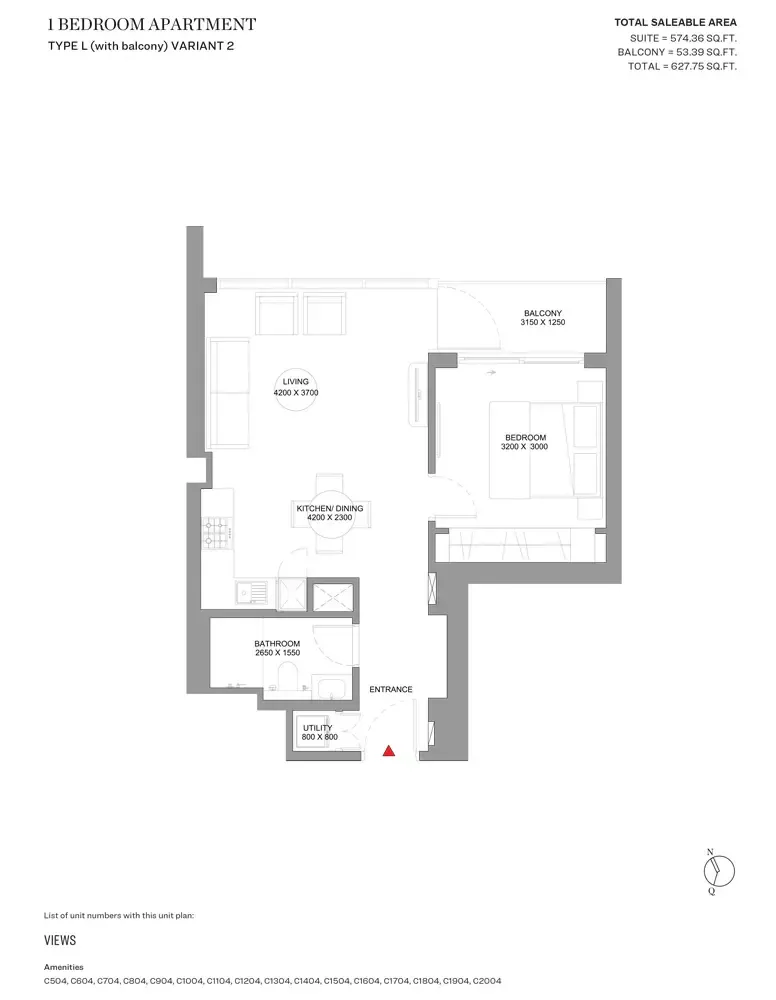 Floor plan for Type L- Variant 2