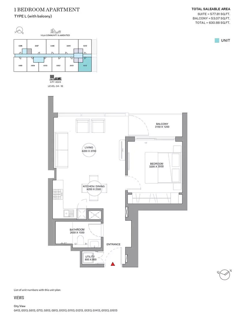 Floor plan for Type L