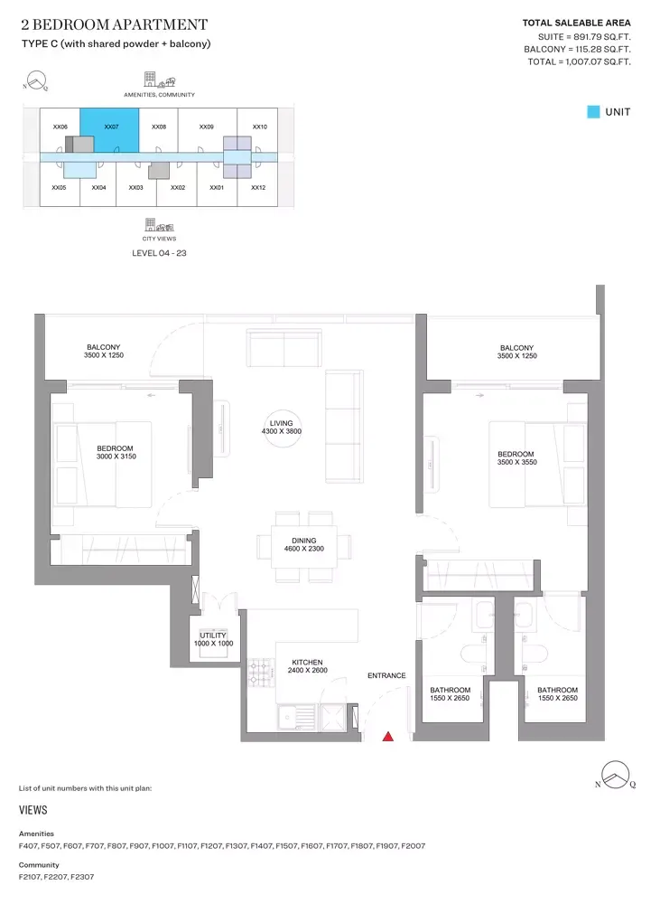 Floor plan for Type C