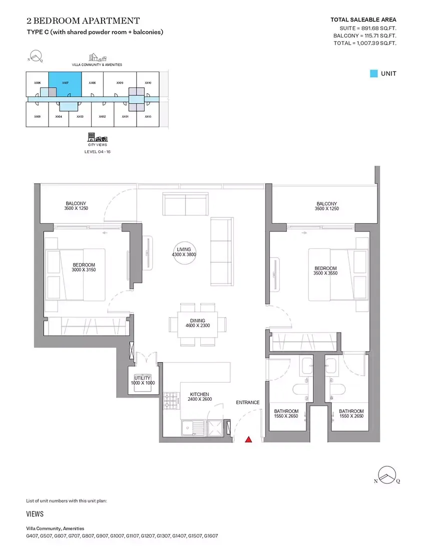 Floor plan for Type C