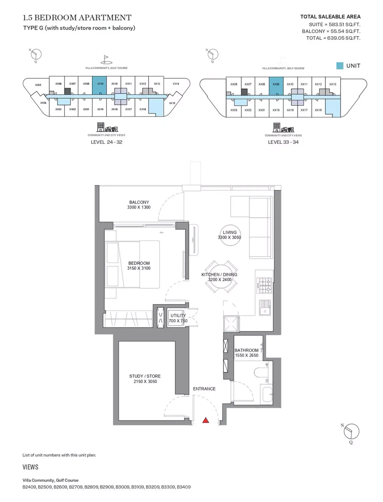 Floor plan for Type G