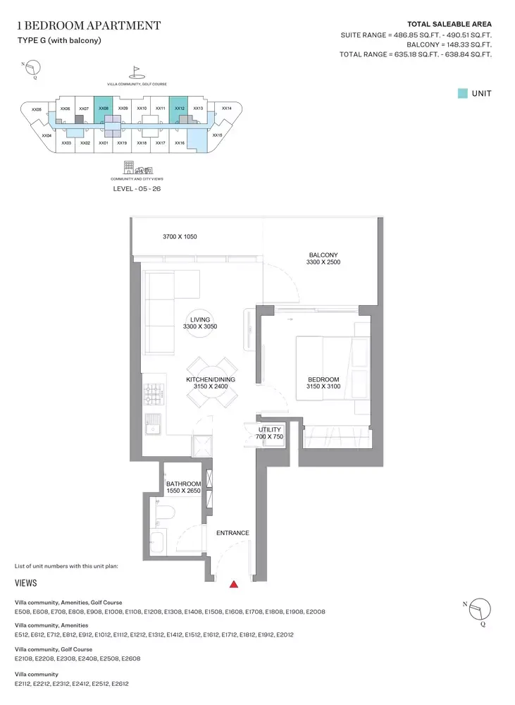 Floor plan for Type G