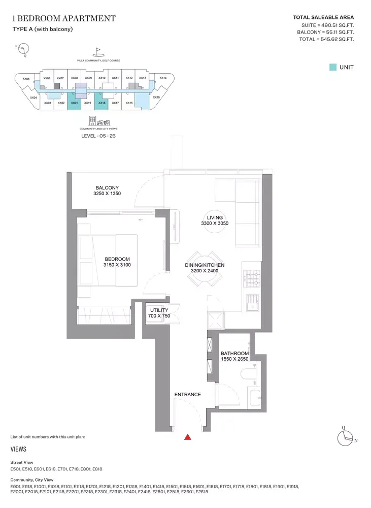 Floor plan for Type A