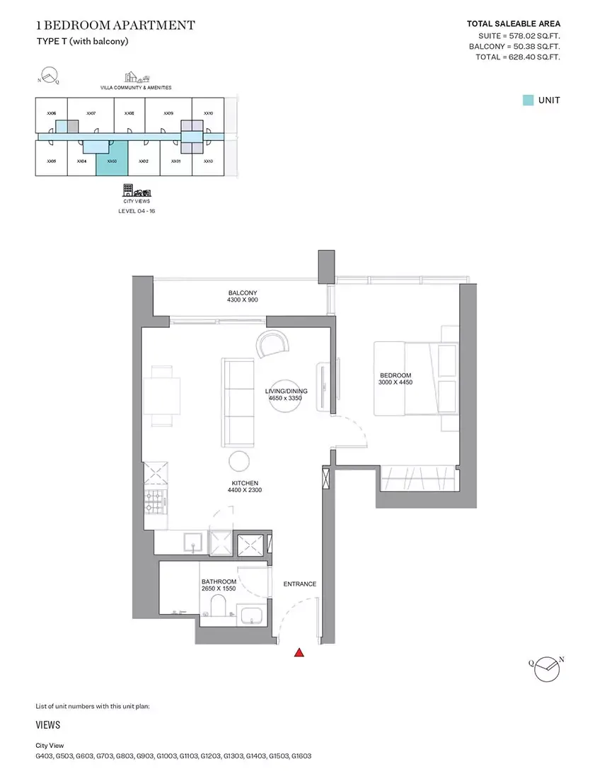 Floor plan for Type T