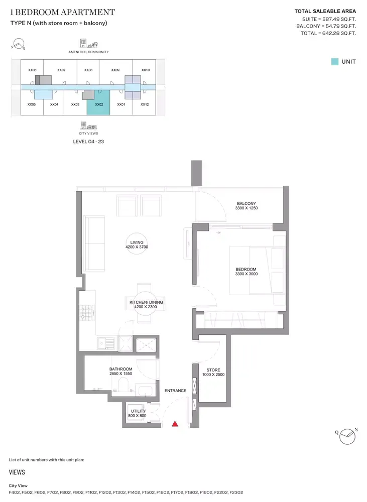 Floor plan for Type N