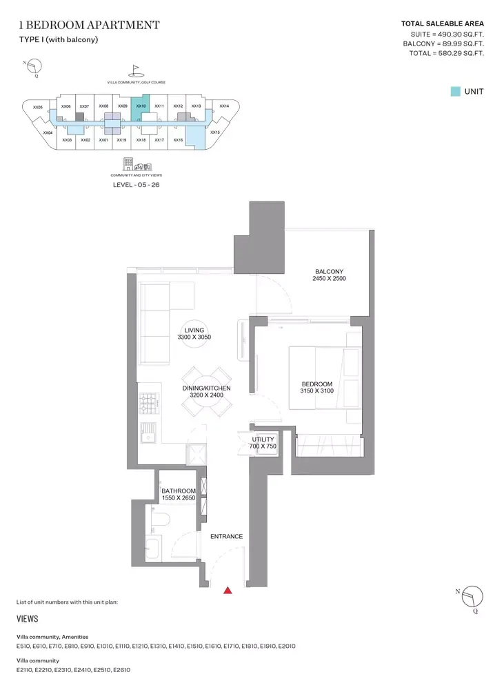 Floor plan for Type I
