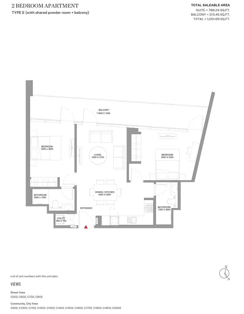 Floor plan for Type E