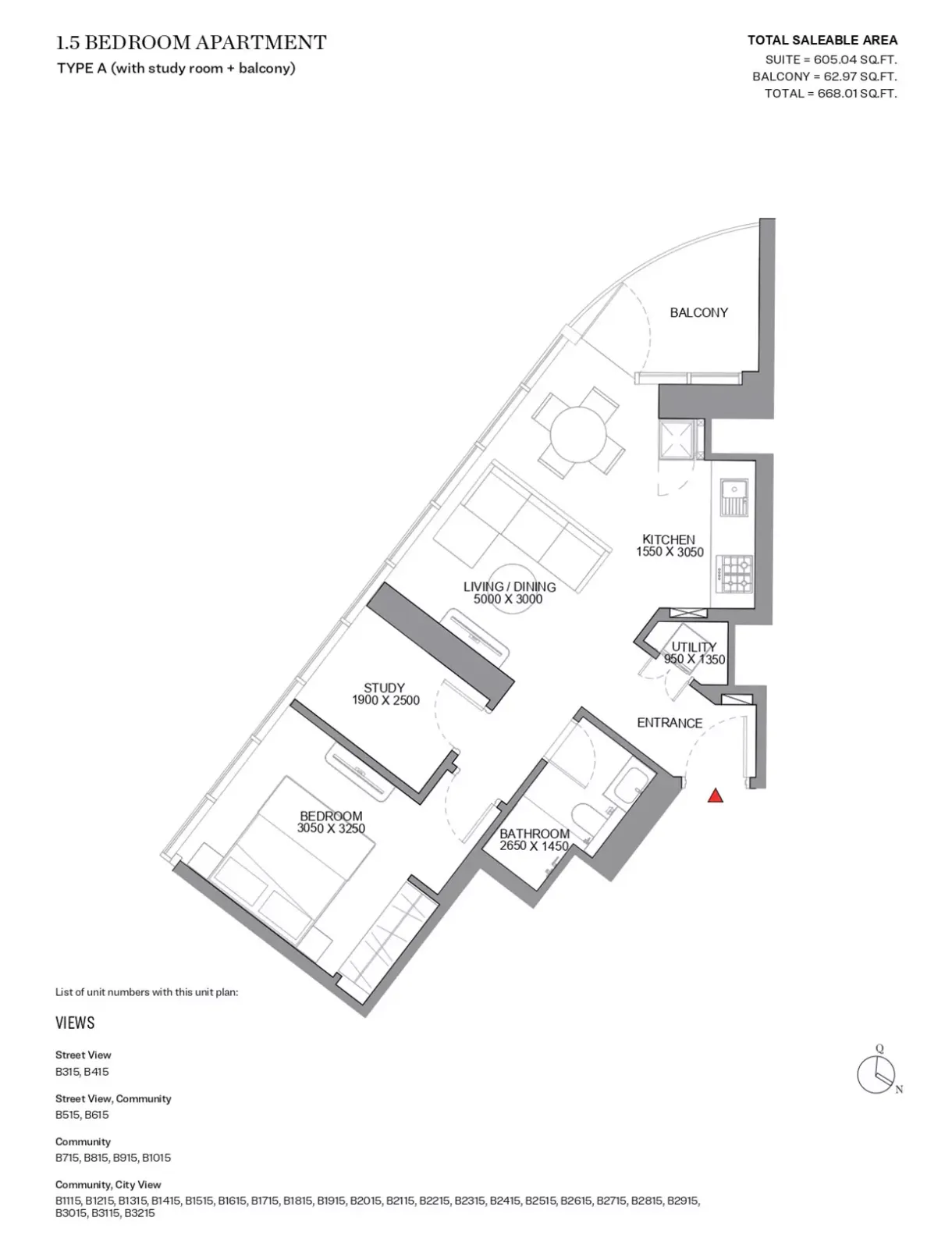 Floor plan for Type A