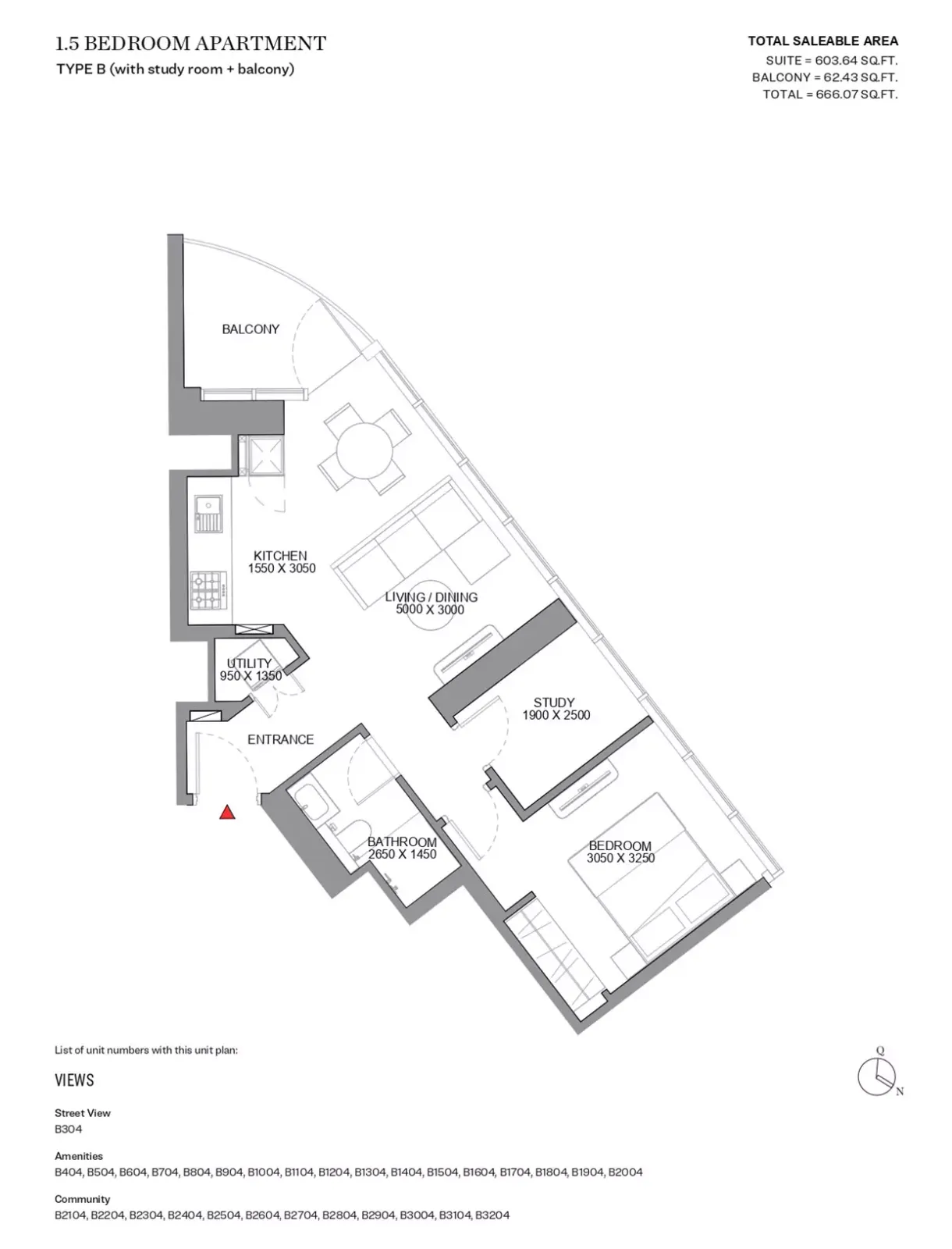 Floor plan for Type B