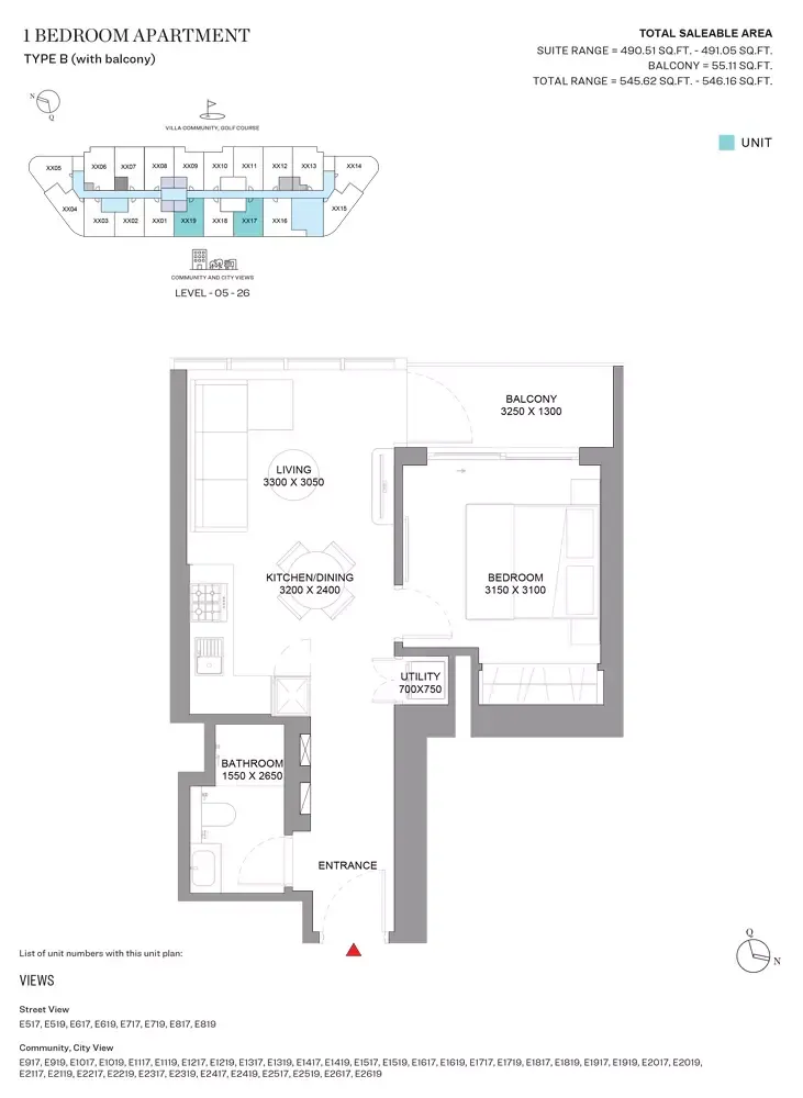 Floor plan for Type B