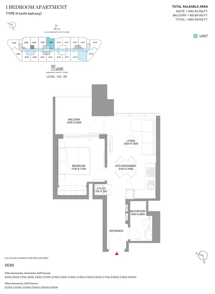 Floor plan for Type H