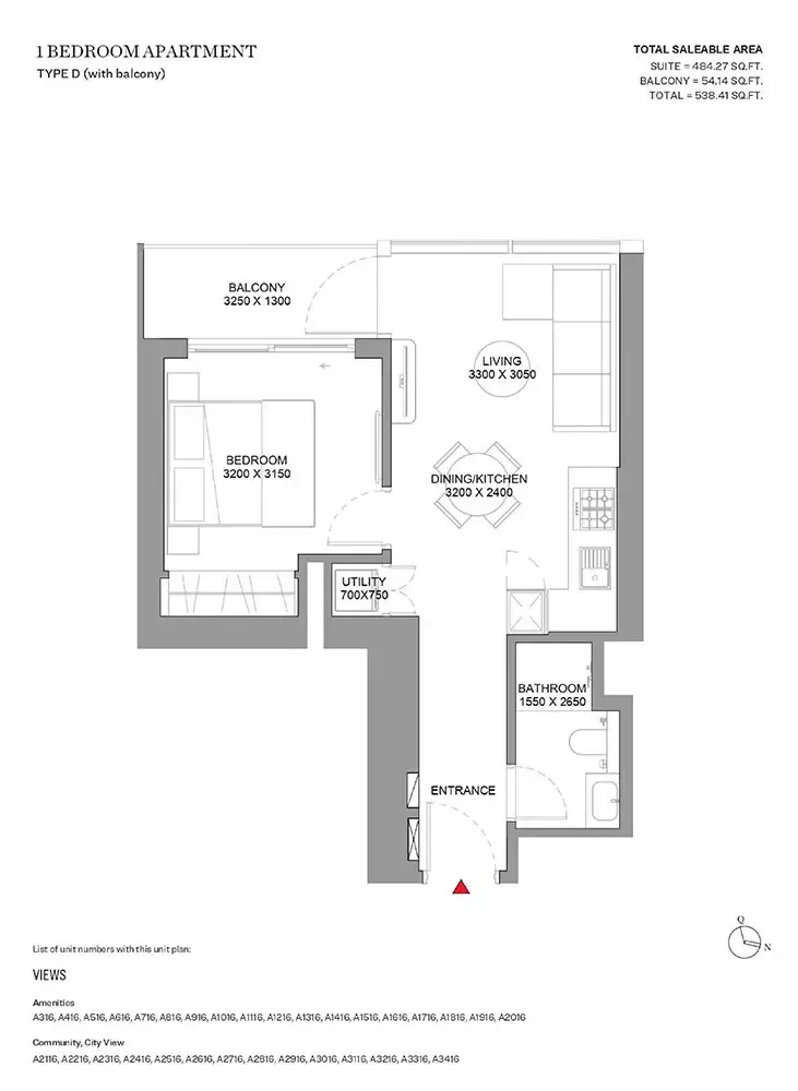 Floor plan for Type D