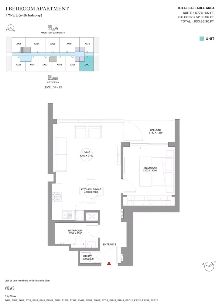 Floor plan for Type L