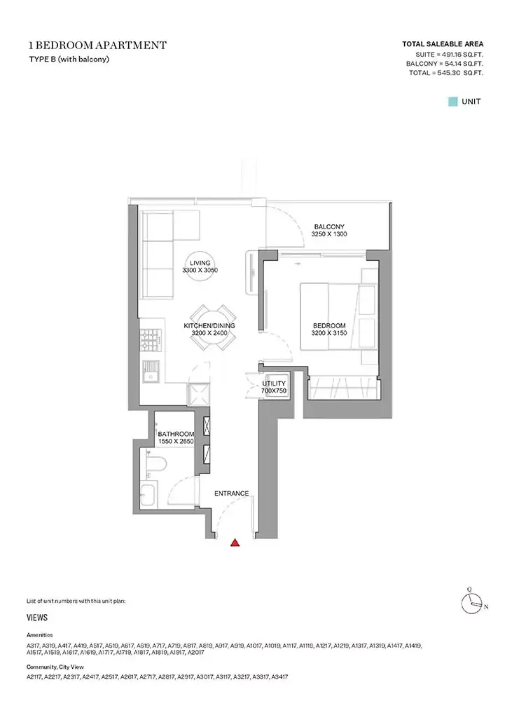 Floor plan for Type B