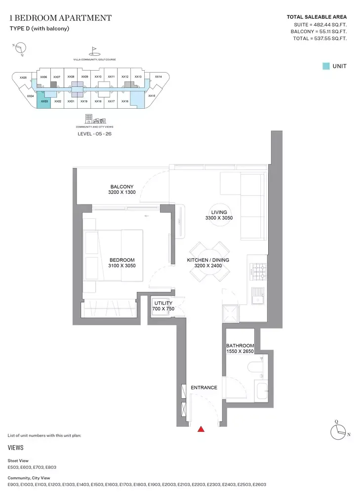 Floor plan for Type D