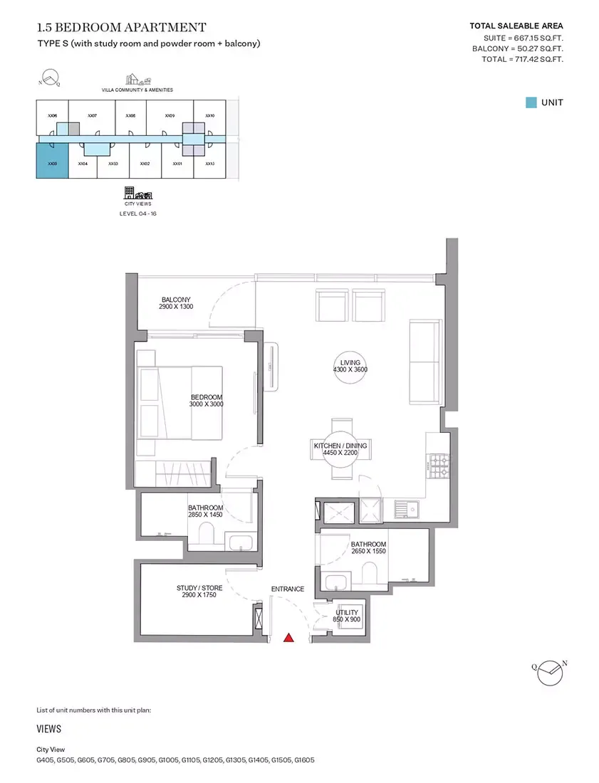 Floor plan for Type S