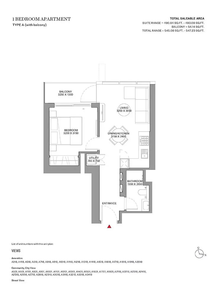 Floor plan for Type A