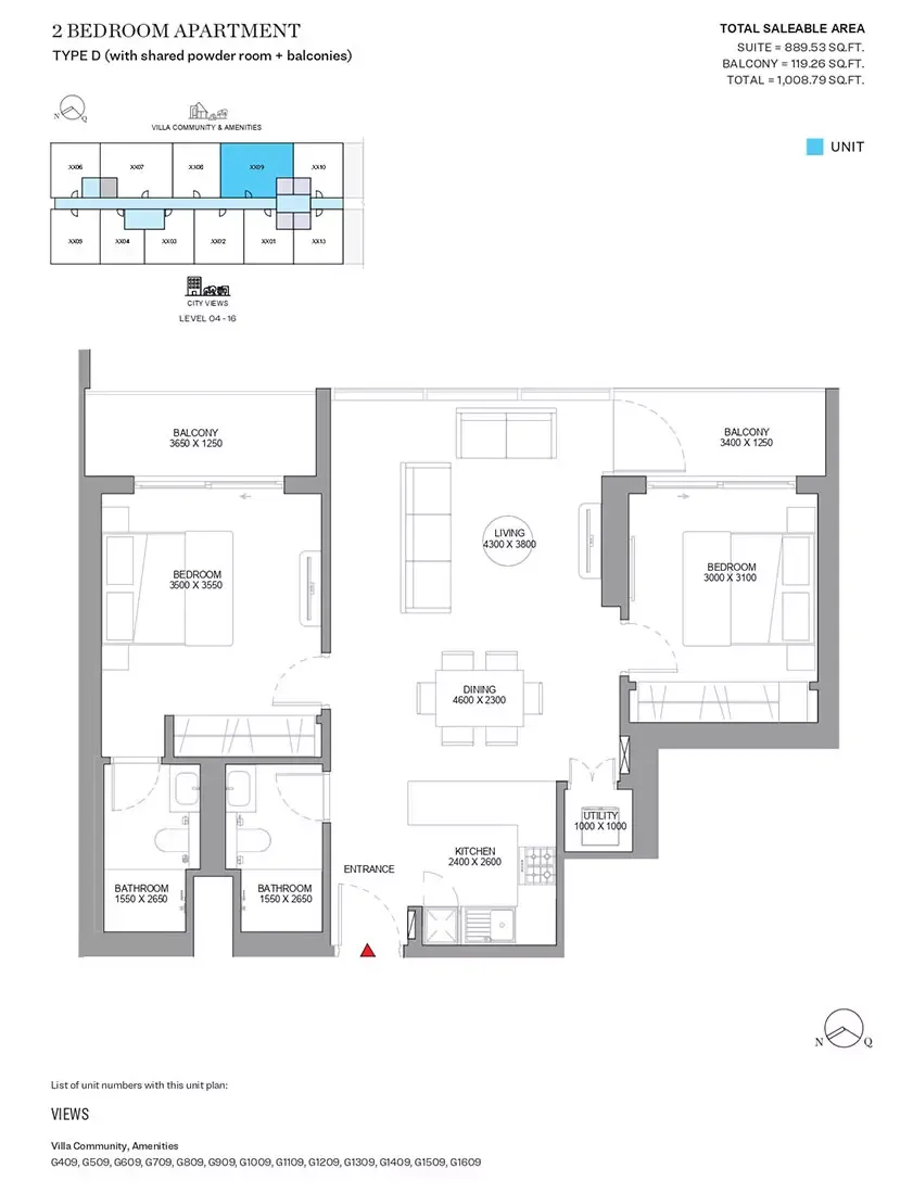 Floor plan for Type D