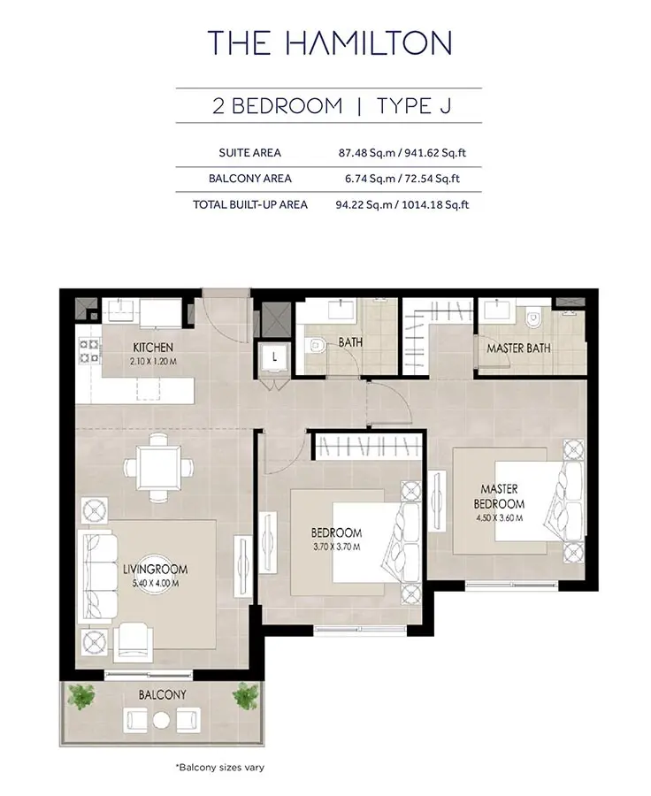 Floor plan for Type J