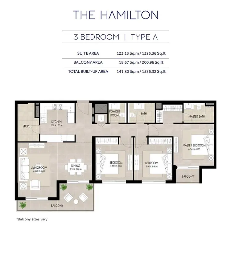 Floor plan for Type A