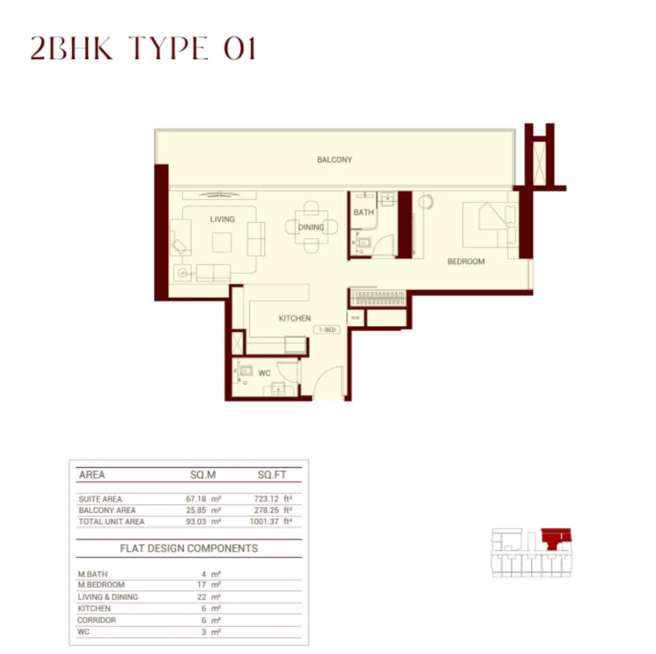 Floor plan for Type 01