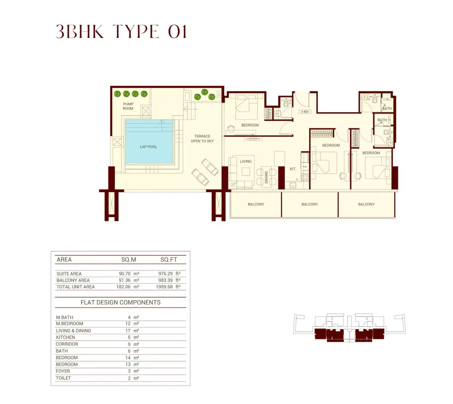 Floor plan for Type 01