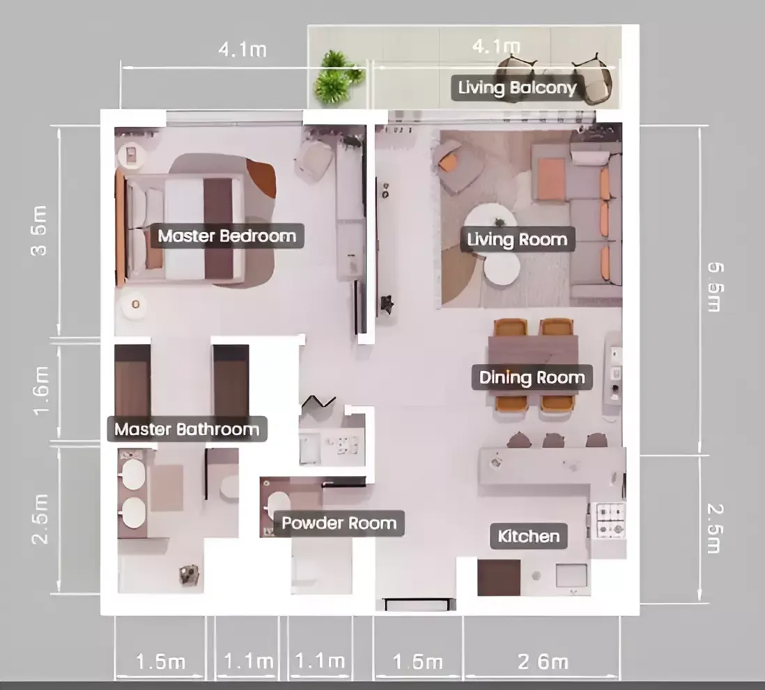 Floor plan for Type A- Mirrored