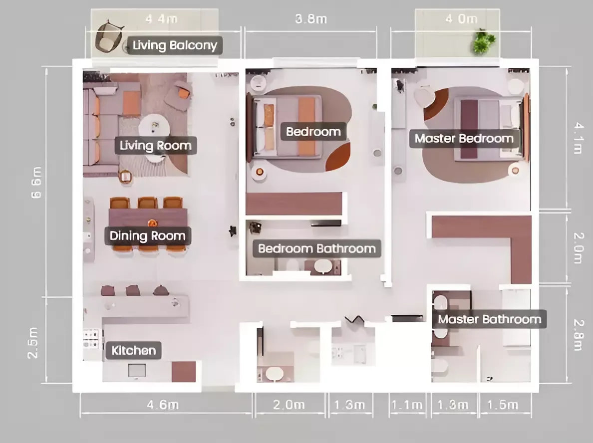 Floor plan for Type A- Mirrored