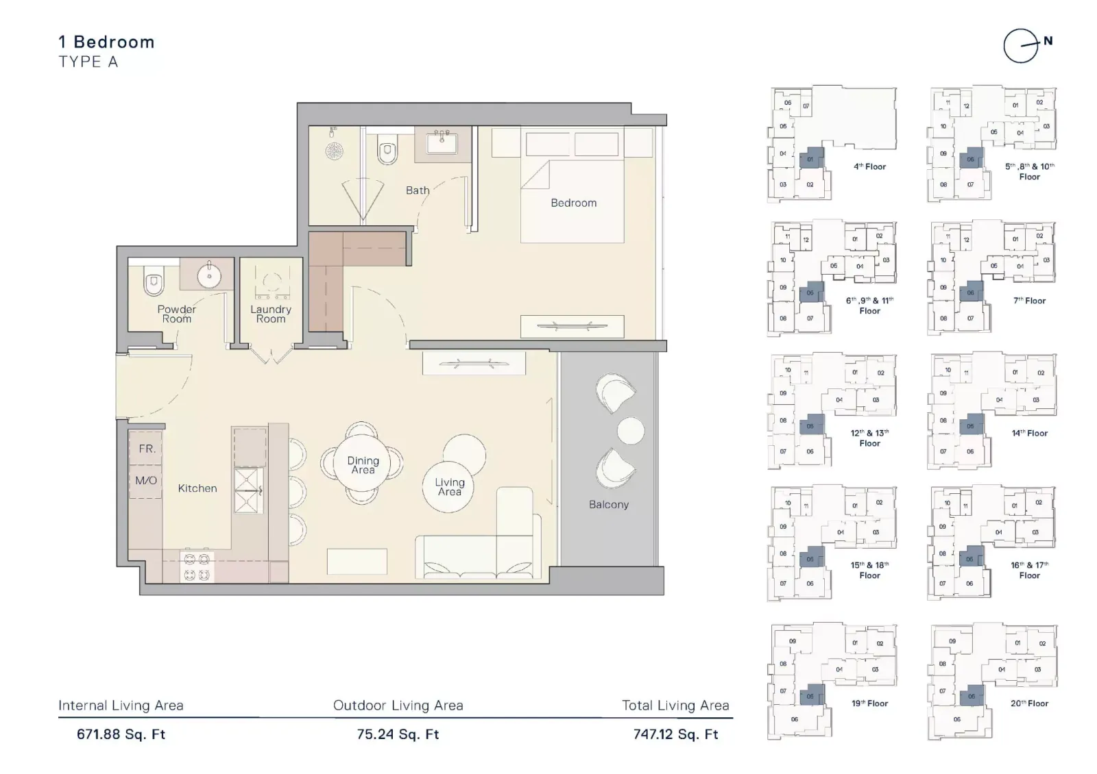 Floor plan for Type A