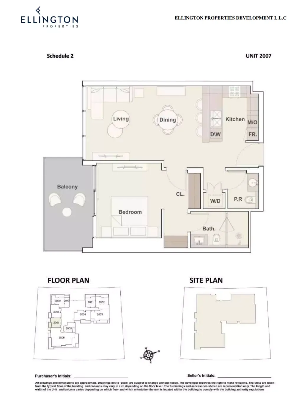 Floor plan for Unit 2007