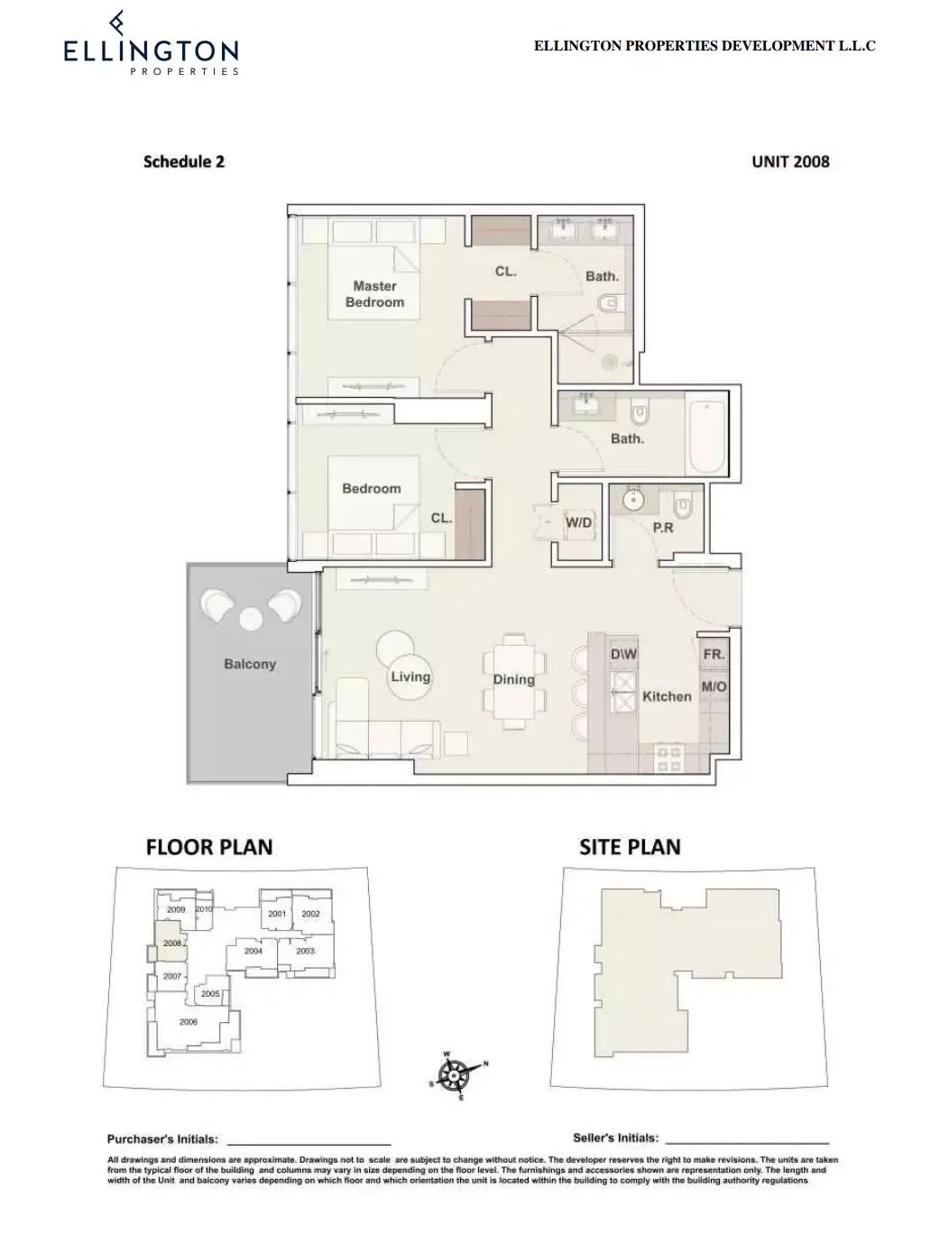 Floor plan for Unit 2008