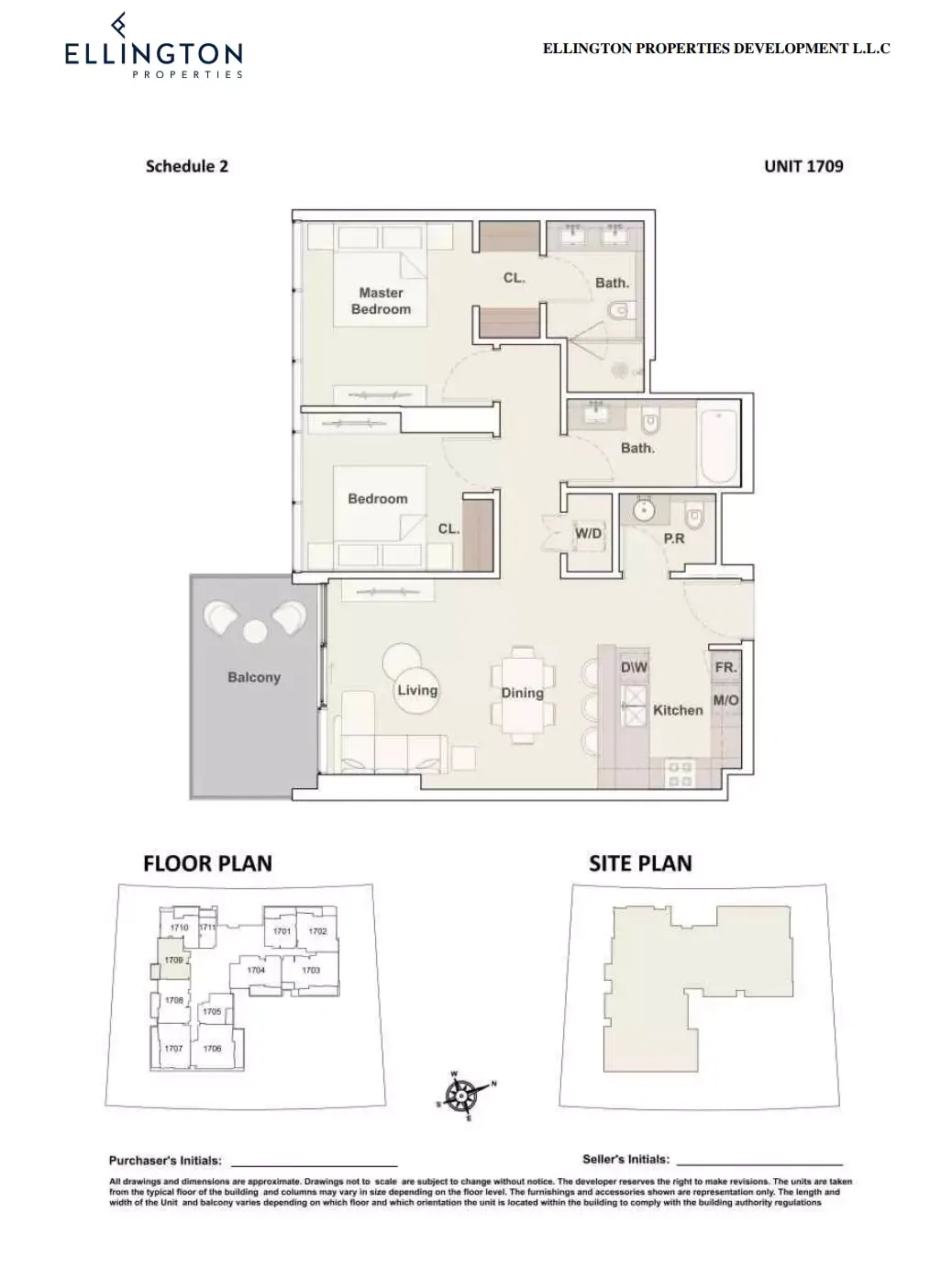 Floor plan for Unit 1709