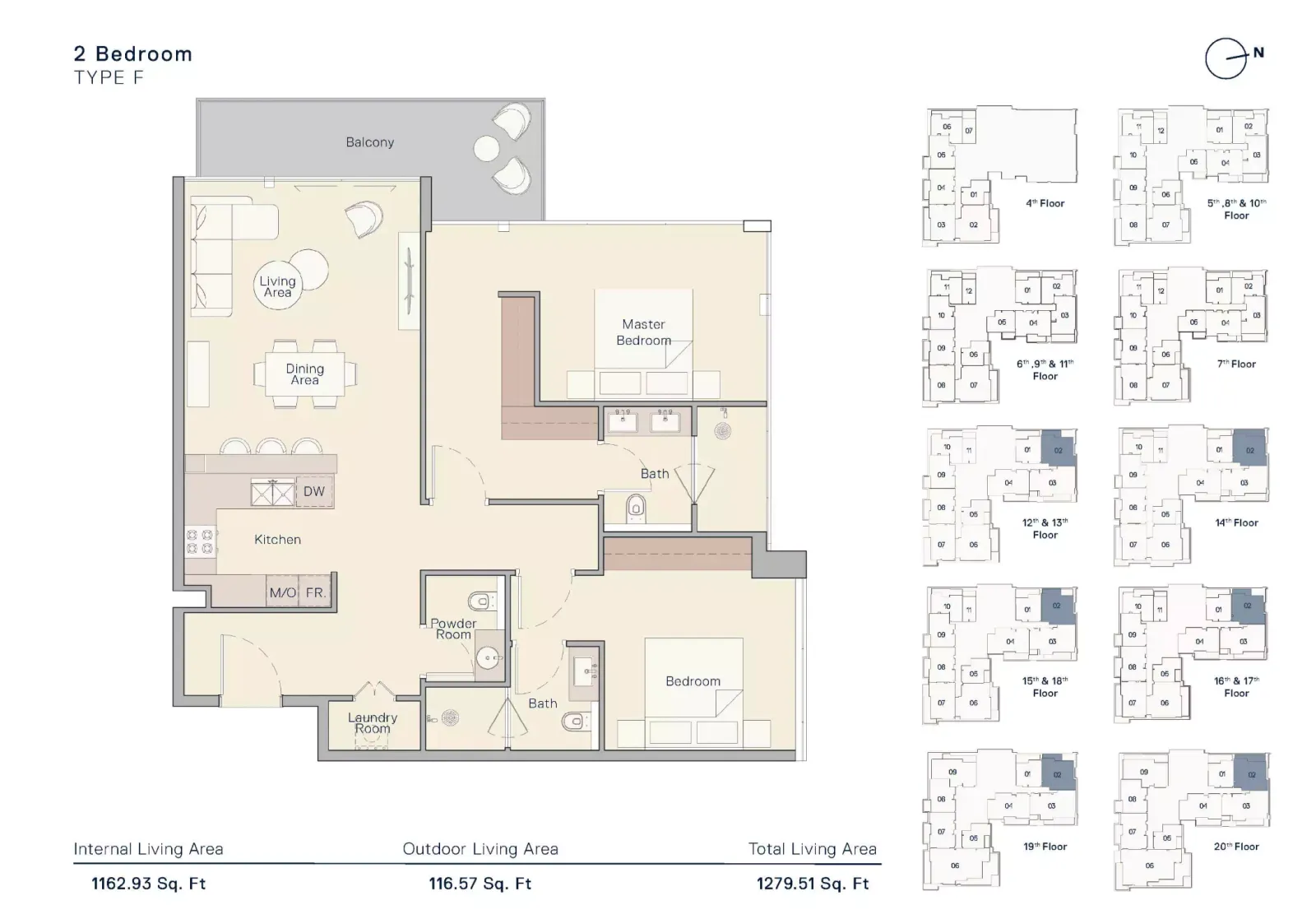 Floor plan for Type F
