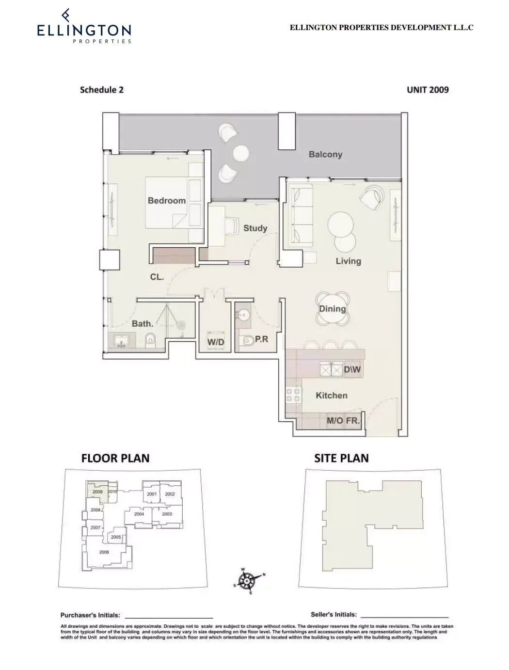 Floor plan for Unit 2009