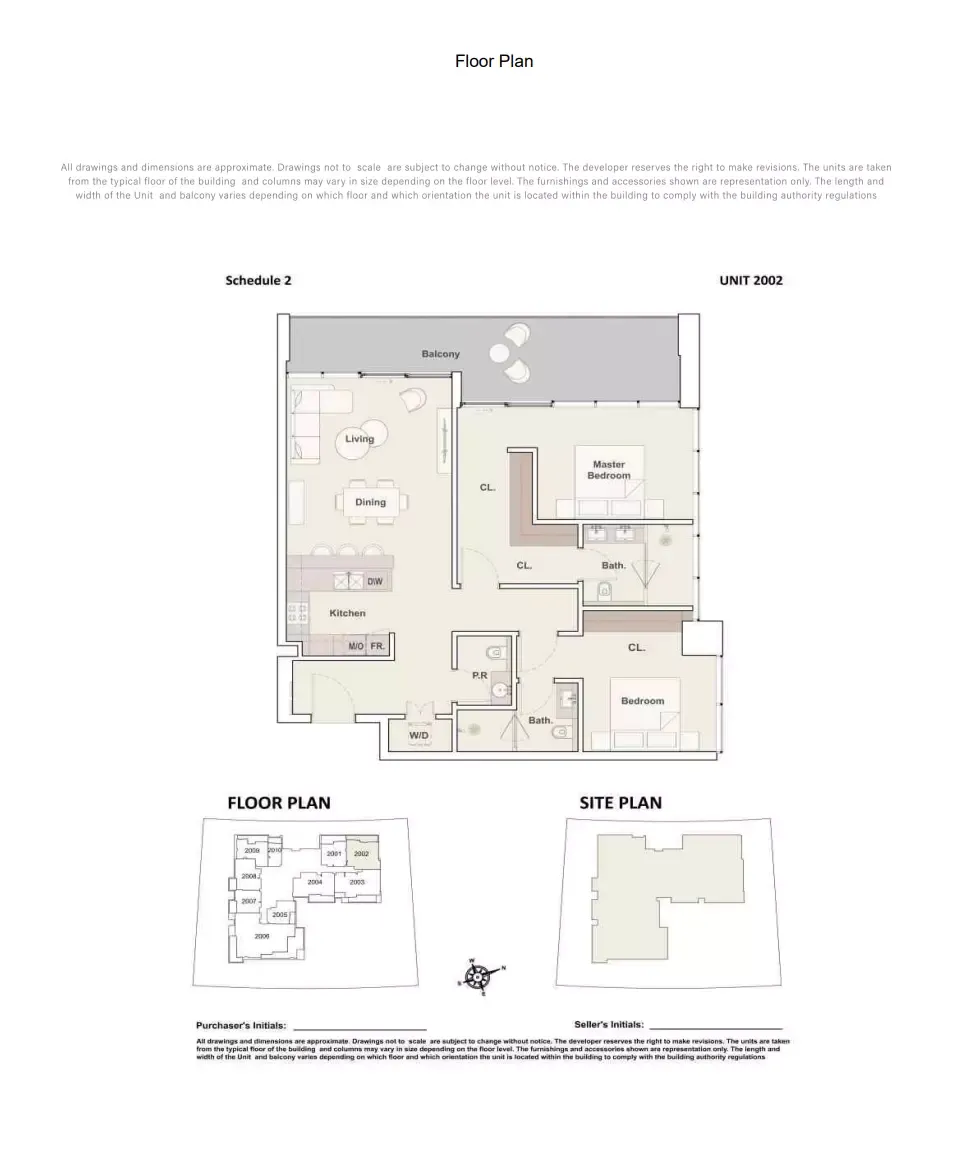 Floor plan for Unit 2002