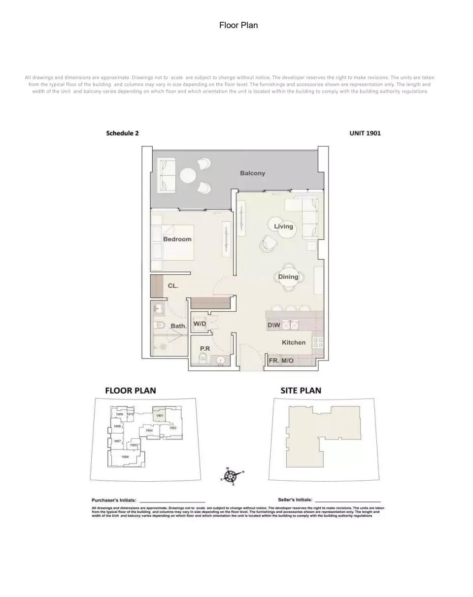 Floor plan for Unit 1901