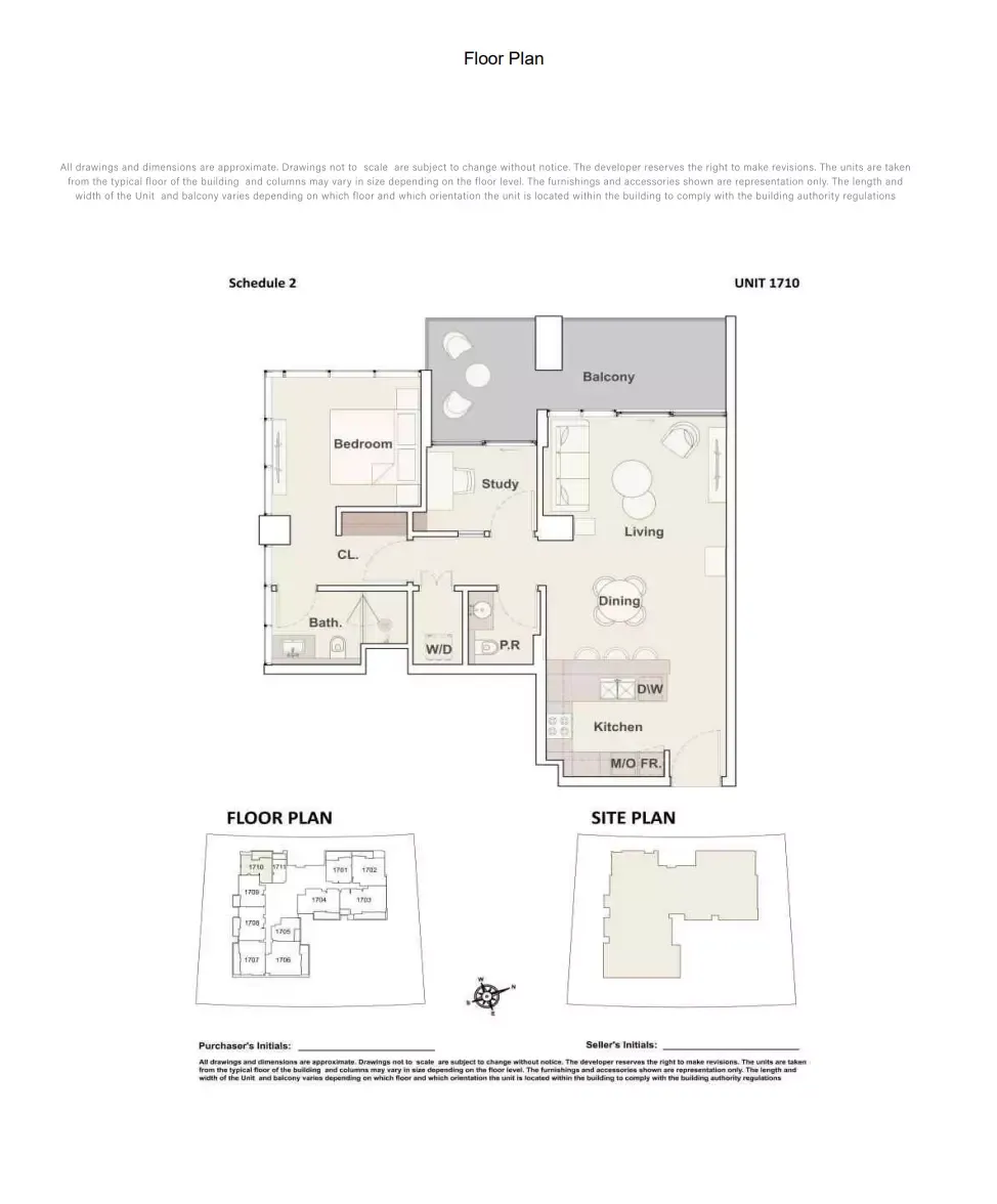 Floor plan for Unit 1710