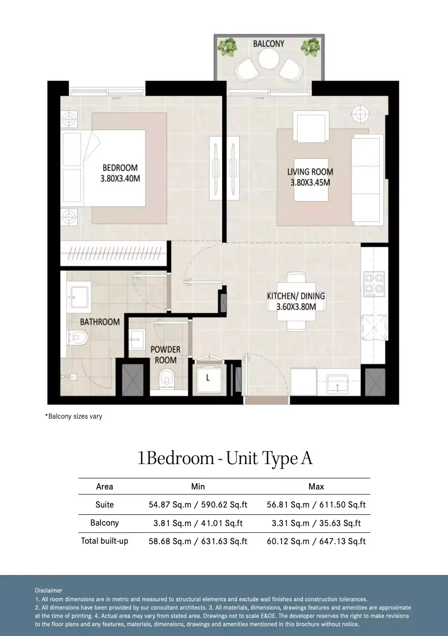 Floor plan for Type A