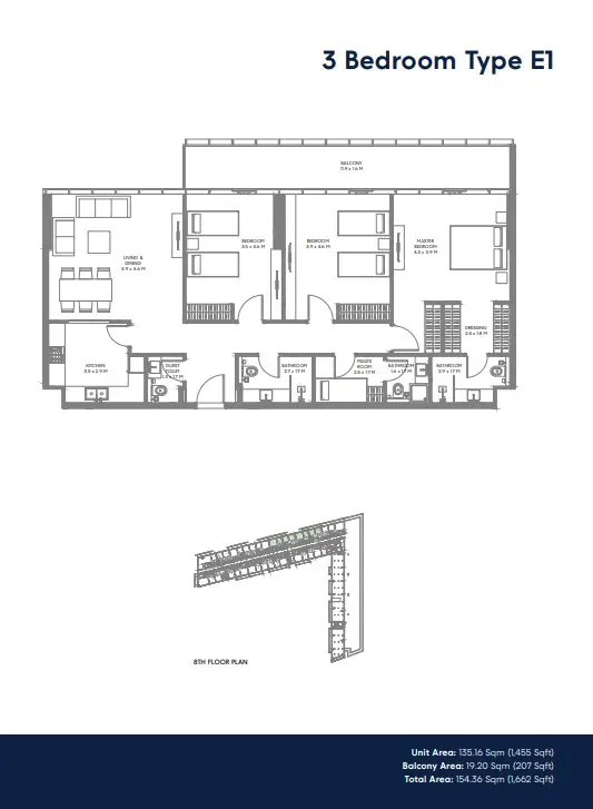 Floor plan for Type E1