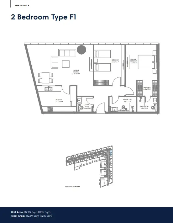 Floor plan for Type F1