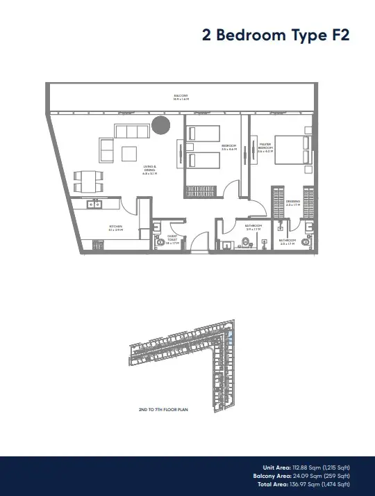 Floor plan for Type F2