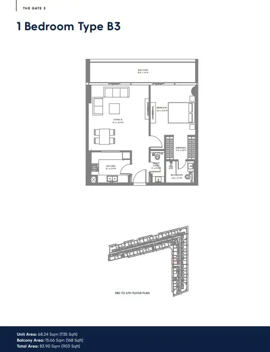 Floor plan for Type B3