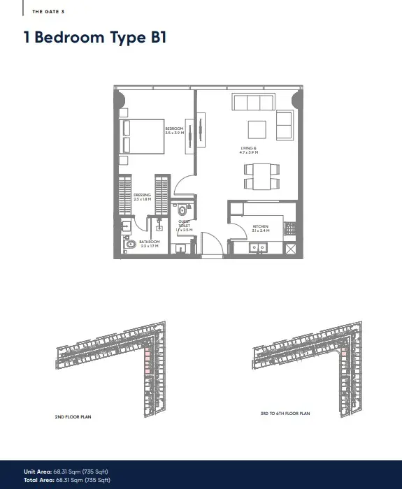 Floor plan for Type B1
