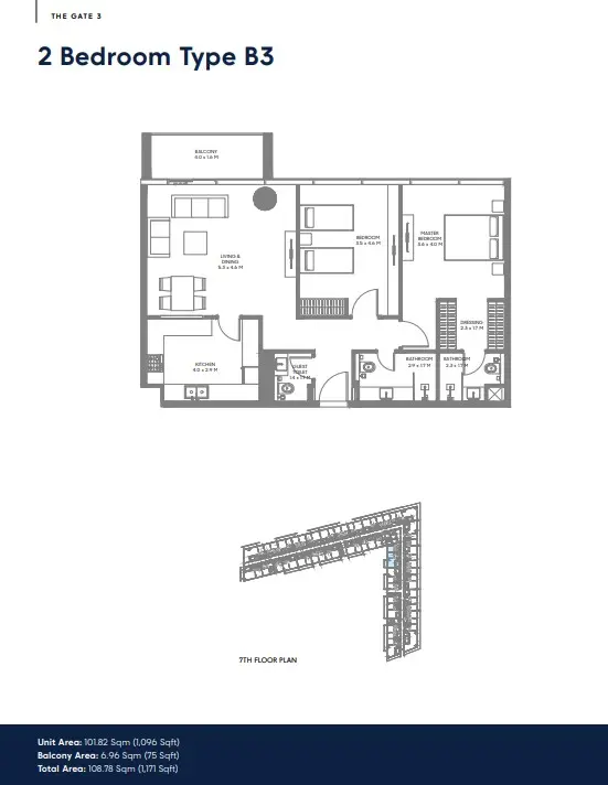 Floor plan for Type B3