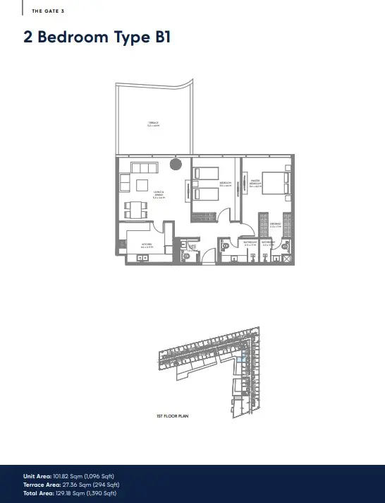 Floor plan for Type B1