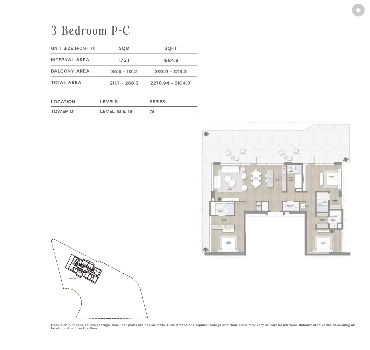 Floor plan for Type P-C