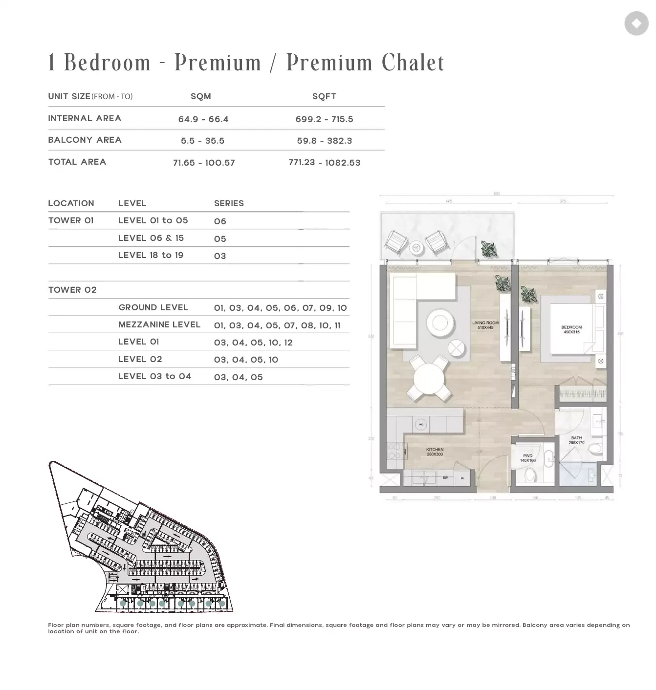 Floor plan for Type Premium / Premium Chalet