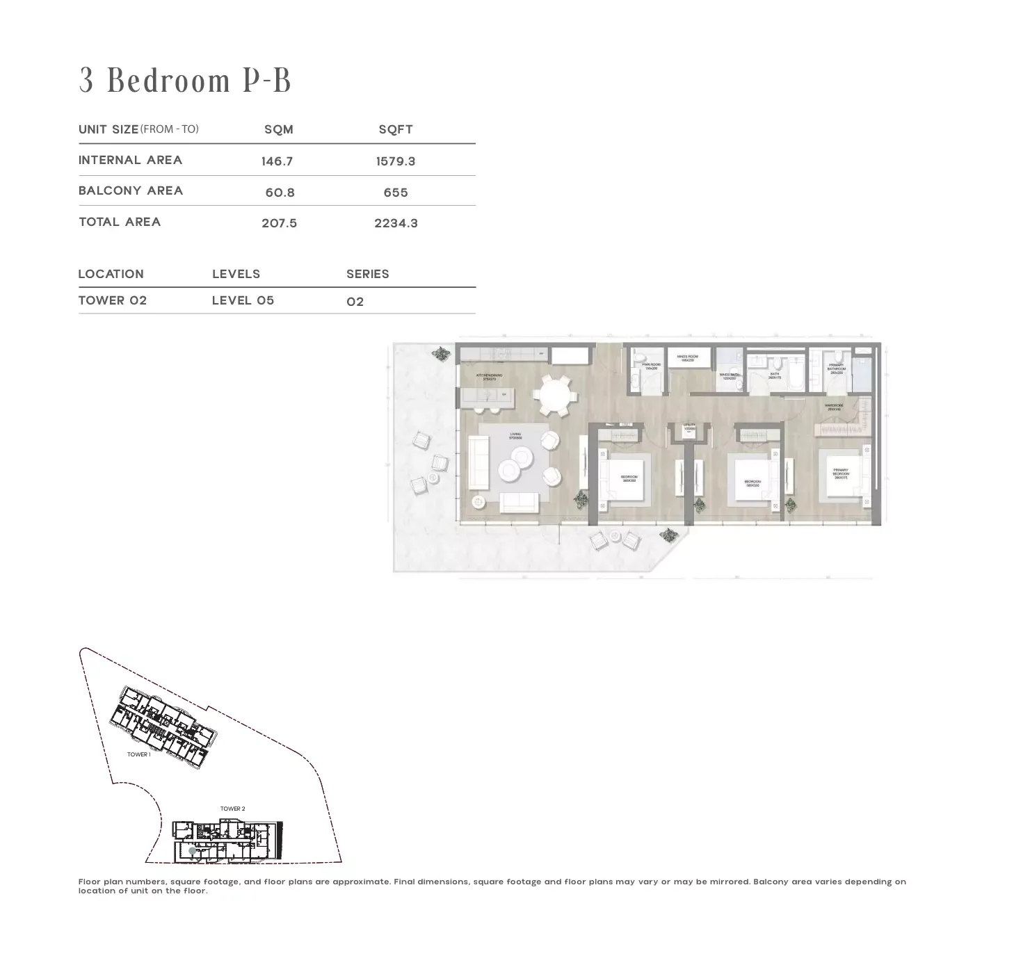 Floor plan for Type P-B