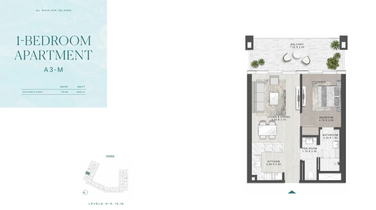 Floor plan for Type A3-M