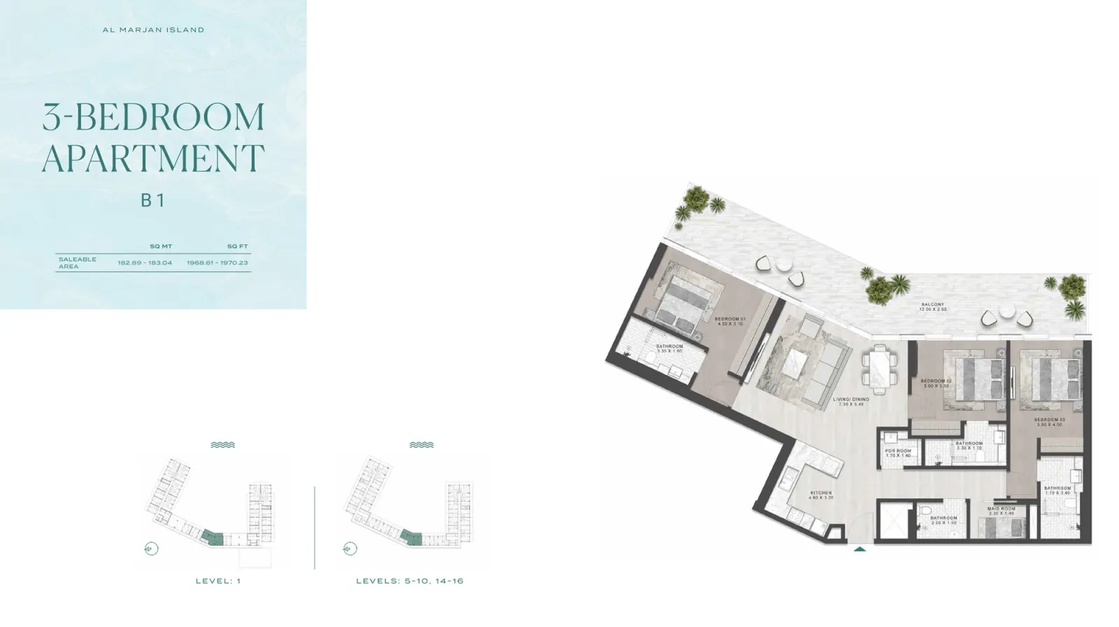 Floor plan for Type B1
